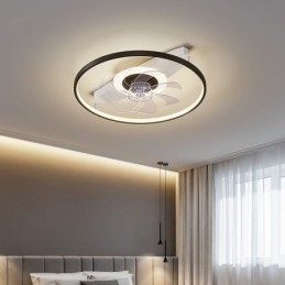 مروحة سقف حديثة مع أضواء وجهاز تحكم عن بعد ومصباح Ventilador