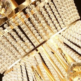 ثريا إمبراطورية ذهبية حديثة بسيطة من الكريستال