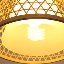 إضاءة سقف دائرية إبداعية شبه مدمجة من الخيزران لإضاءة الدهليز