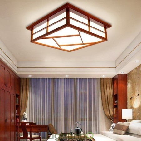 مصباح سقف بتصميم عتيق مربع الشكل مثبت بشكل مسطح مصباح سقف بتصميم عتيق مربع الشكل مثبت بشكل مسطح