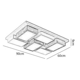مصباح سقف أكريليك حديث بتصميم هندسي خشبي
