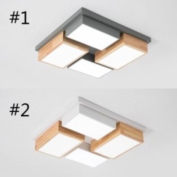 مصباح سقف حديث بتصميم هندسي خشبي