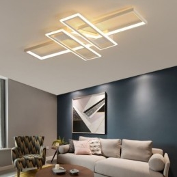 مصباح سقف حديث بأربعة مصابيح، بتصميم هندسي خطي مزخرف