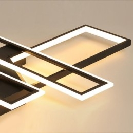 مصباح سقف حديث بأربعة مصابيح، بتصميم هندسي خطي مزخرف