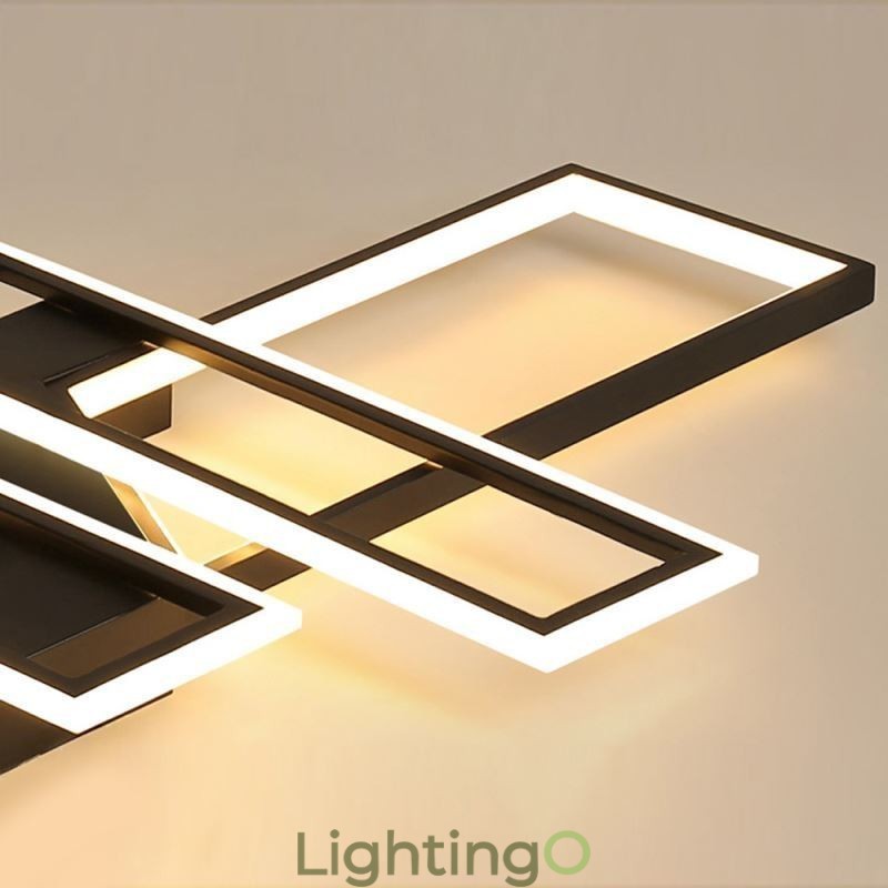 مصباح سقف حديث بأربعة مصابيح، بتصميم هندسي خطي مزخرف