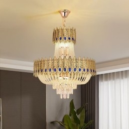 مصباح سقف كريستالي فاخر مزخرف 60 سم