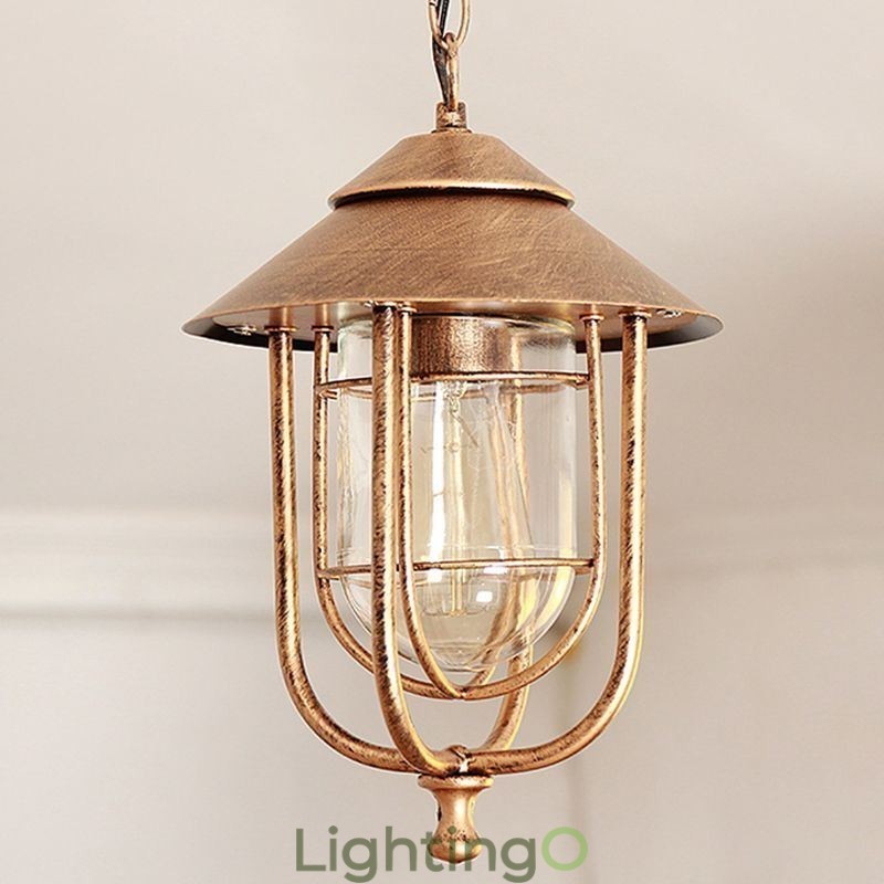 مصباح خارجي أمريكي عتيق مقاوم للماء على شكل قفص طيور مصباح معلق للحديقة