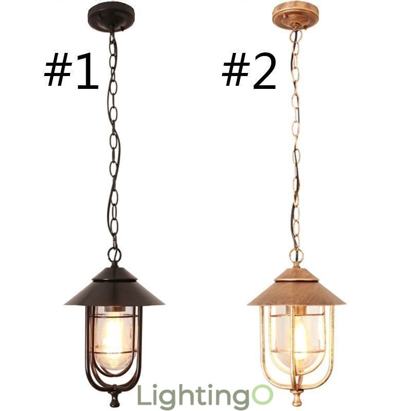 مصباح خارجي أمريكي عتيق مقاوم للماء على شكل قفص طيور مصباح معلق للحديقة