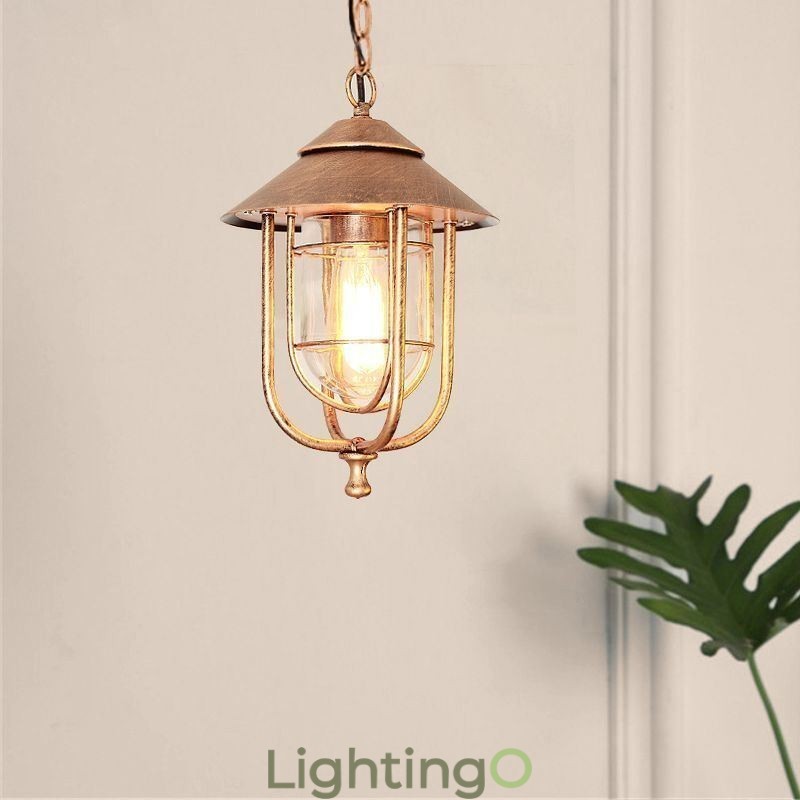 مصباح خارجي أمريكي عتيق مقاوم للماء على شكل قفص طيور مصباح معلق للحديقة