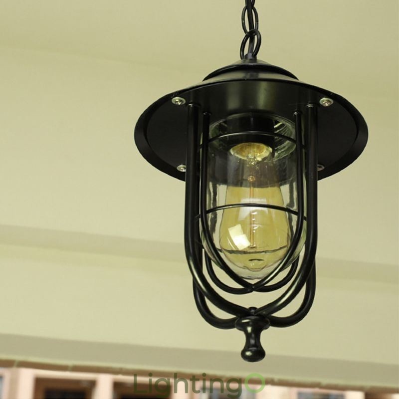 مصباح خارجي أمريكي عتيق مقاوم للماء على شكل قفص طيور مصباح معلق للحديقة