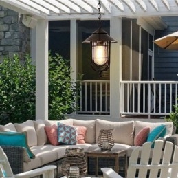 مصباح خارجي أمريكي عتيق مقاوم للماء على شكل قفص طيور مصباح معلق للحديقة