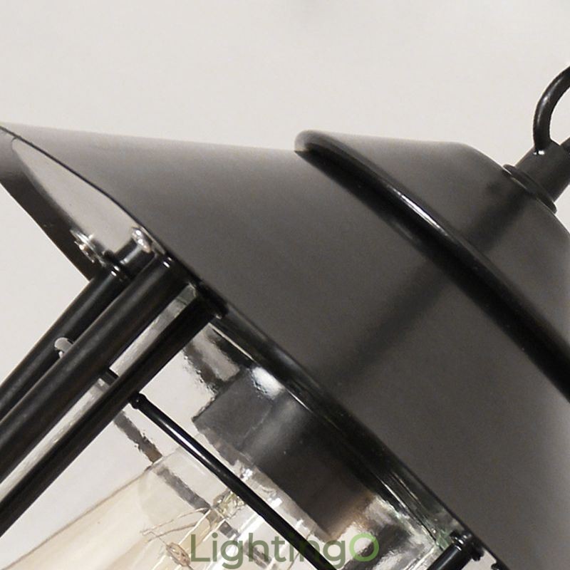 مصباح خارجي أمريكي عتيق مقاوم للماء على شكل قفص طيور مصباح معلق للحديقة