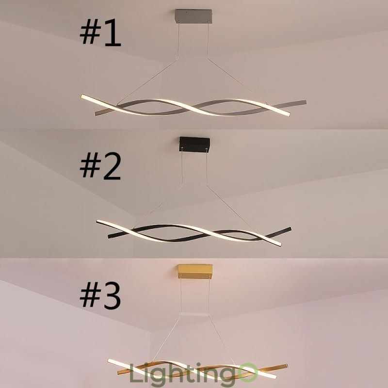 مصباح معلق بتصميم ملتوي عصري لغرفة الطعام