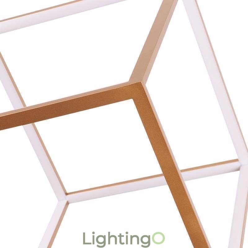 مصباح معلق هندسي ذهبي بتصميم ما بعد الحداثة