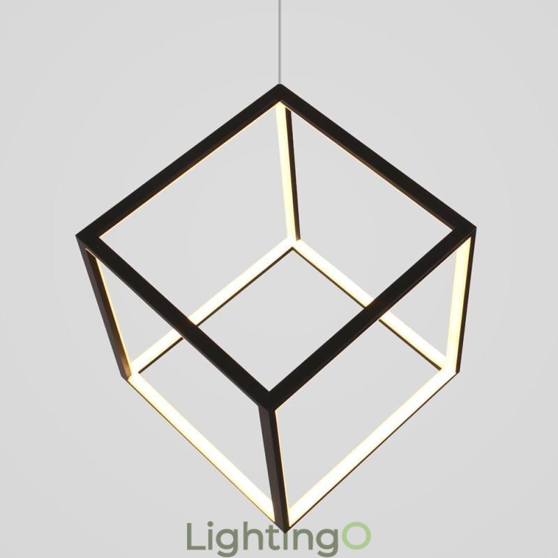 مصباح معلق أسود بإضاءة مكعب هندسية LBY18069