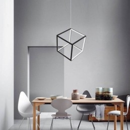 مصباح معلق أسود بإضاءة مكعب هندسية LBY18069