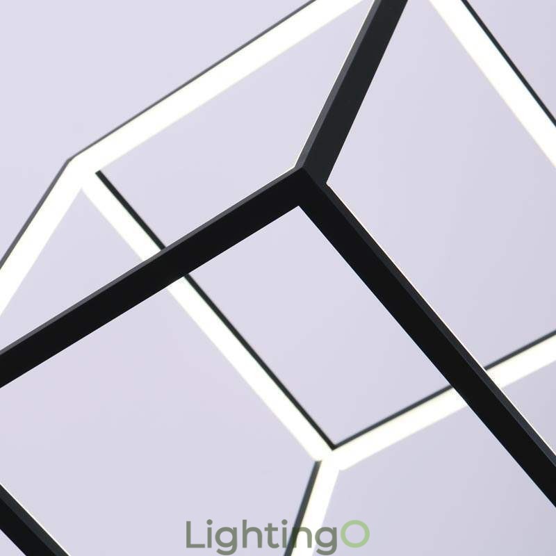 مصباح معلق أسود بإضاءة مكعب هندسية LBY18069