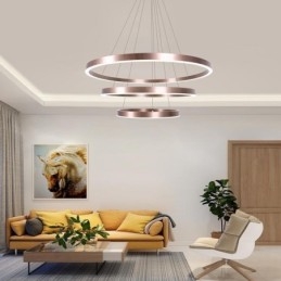 مصباح معلق بتصميم حرفي ثلاثي الحلقات 80+60+40 سم