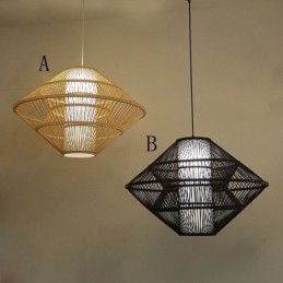 مصباح معلق من الخيزران بتصميم جيروسكوب