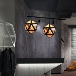 مصباح معلق هندسي على شكل ماسة بتصميم شفاف ثلاثي الأبعاد