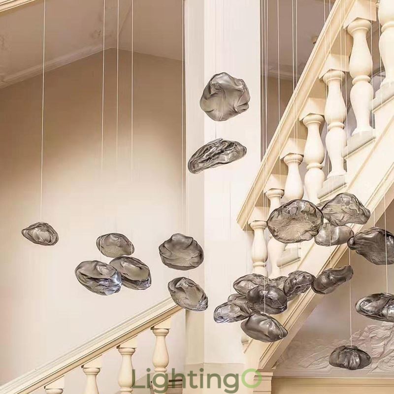 ثريا زجاجية إبداعية بتصميم نورديك معلّقة فنية