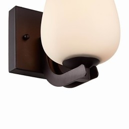 مصباح حائط حديدي مع غطاء زجاجي، إضاءة جدارية كلاسيكية حديثة