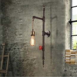 مصباح جداري بتصميم صاروخي ريفي إبداعي على شكل جدار أنبوبي
