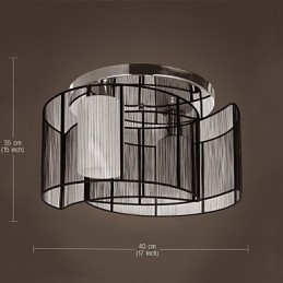 مصباح سقف بتصميم حديث، 2 مصباح باللون الأسود