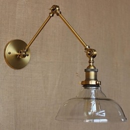 مصباح مصمم على طراز LOFT، مصباح حائط زخرفي حديث من الزجاج البرونزي للمقهى
