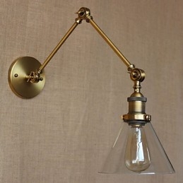 مصباح حائط غرفة النوم مزين بزخارف برونزية حديثة لمتجر Retro Vintage Store