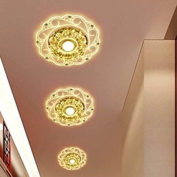 مصباح سقف كريستالي كشاف SMD 3 وات مصباح إبداعي أنبوبي ضوء قبة ملون