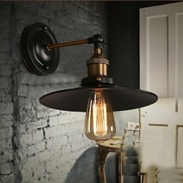 مصباح حائطي أسود بمظلة برأس واحد من Creative Nordic Light، مستوحى من أسلوب Restoring Ancient Ways Light