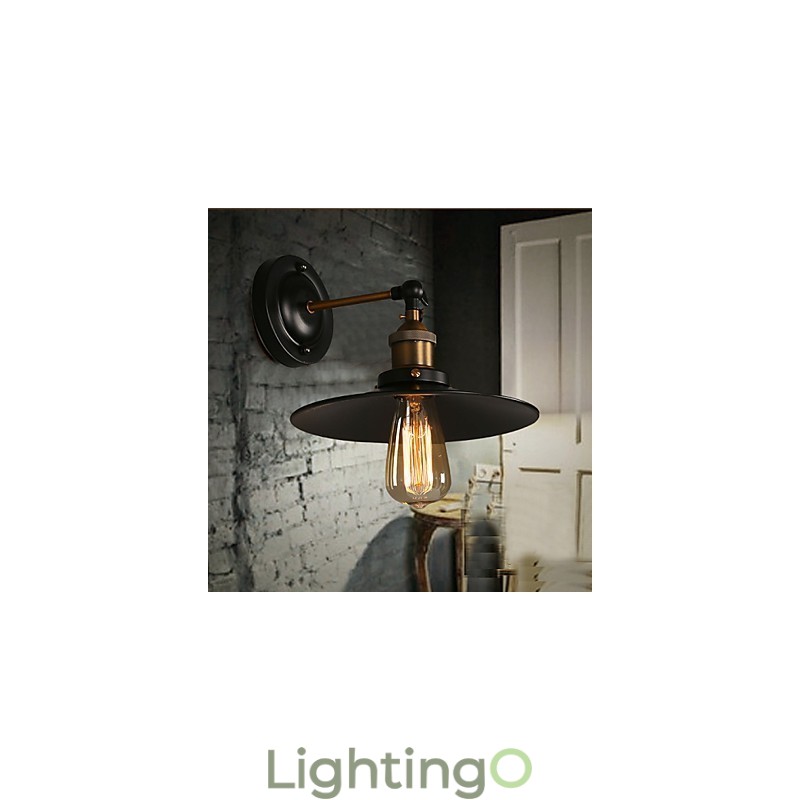 مصباح حائطي أسود بمظلة برأس واحد من Creative Nordic Light، مستوحى من أسلوب Restoring Ancient Ways Light