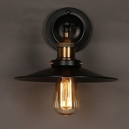 مصباح حائطي أسود بمظلة برأس واحد من Creative Nordic Light، مستوحى من أسلوب Restoring Ancient Ways Light