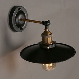 مصباح حائطي أسود بمظلة برأس واحد من Creative Nordic Light، مستوحى من أسلوب Restoring Ancient Ways Light