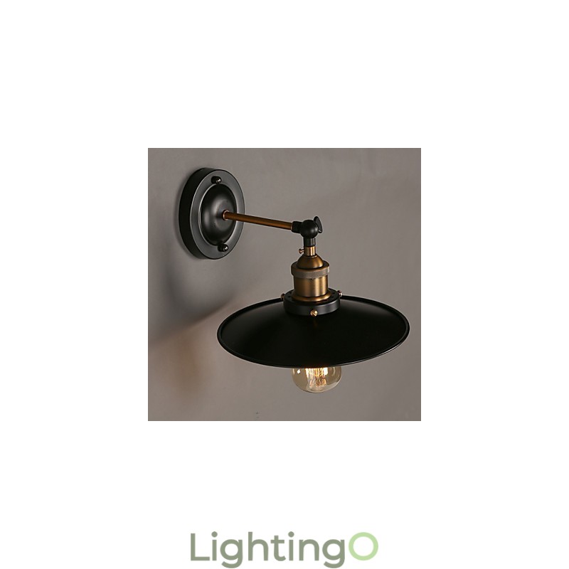 مصباح حائطي أسود بمظلة برأس واحد من Creative Nordic Light، مستوحى من أسلوب Restoring Ancient Ways Light