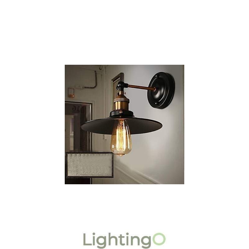 مصباح حائطي أسود بمظلة برأس واحد من Creative Nordic Light، مستوحى من أسلوب Restoring Ancient Ways Light