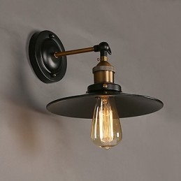 مصباح حائطي أسود بمظلة برأس واحد من Creative Nordic Light، مستوحى من أسلوب Restoring Ancient Ways Light