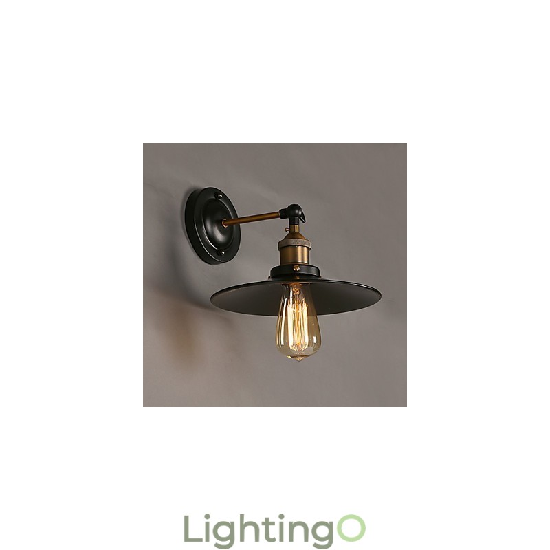 مصباح حائطي أسود بمظلة برأس واحد من Creative Nordic Light، مستوحى من أسلوب Restoring Ancient Ways Light