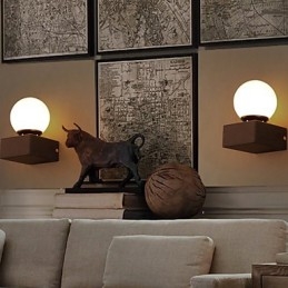 مصباح حائطي إبداعي من Ball Loft مصنوع من الحديد المطاوع، مصابيح Restoring Ancient Ways