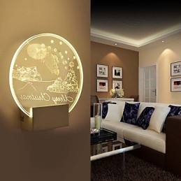 مصباح حائط أكريليك من مادة البولي فينيل كلوريد (PVC) - ضوء عصري معاصر معدني