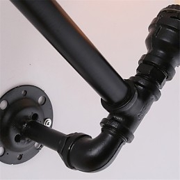 مصابيح حائطية صناعية عتيقة برأسين باللون الأسود، مصابيح إبداعية لتزيين المطاعم والمقاهي والحانات