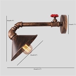 مصابيح حائط على شكل أنابيب مياه، طراز صناعي عتيق، تصميم ريفي إبداعي، معدني، مطاعم، مقاهي، طاولات بار، شمعدانات جدارية