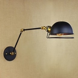 مصباح حائط زخرفي صناعي بتصميم أوروبي عتيق مزود بذراع حديدية