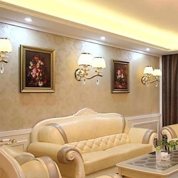 ميزة الطلاء الكهربائي الحديثة والمعاصرة لمصابيح الحائط الكريستالية المحيطة