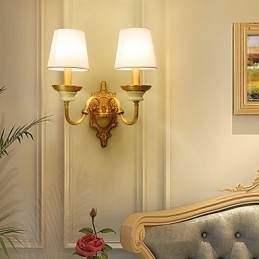 مصباح حائط بسيط بتصميم ريفي تقليدي كلاسيكي من النحاس لإضاءة حائط صغيرة الحجم