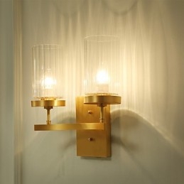 مصباح حائط صغير بتصميم ريفي كلاسيكي تقليدي مصنوع من النحاس لإضاءة الحائط من الأعلى