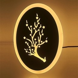 مصباح حائط دائري الشكل من الأكريليك المنحوت على شكل أرجواني بجانب السرير، مصابيح ممر بيضاء دافئة بتيار متردد 220 فولت