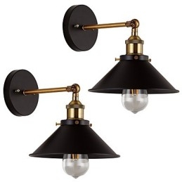 قطعتان من الشمعدانات المعدنية للحائط، مصباح حائط صناعي عتيق من Edison Simplicity Lamp لإضاءة المقاهي والنوادي والحانات