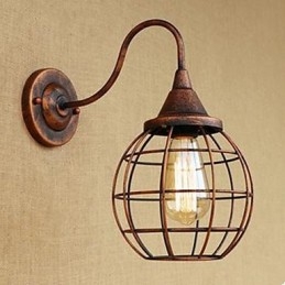 مصباح حائط أمريكي بجانب السرير من Iron Art RETRO بلون الصدأ للدراسة وغرفة المعيشة